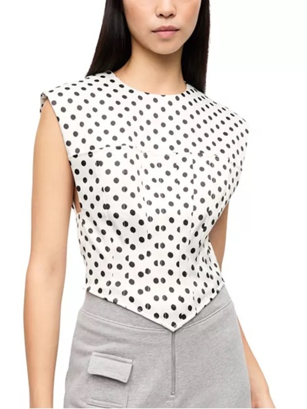 Ganni Polka Dot Satin Corset Blouse New Size 36 Eu Or 4 Us